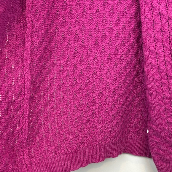 Pink Martini Textured Knit Open Cardigan | Fushia Purple Cozy Layer - Picture 7 of 13